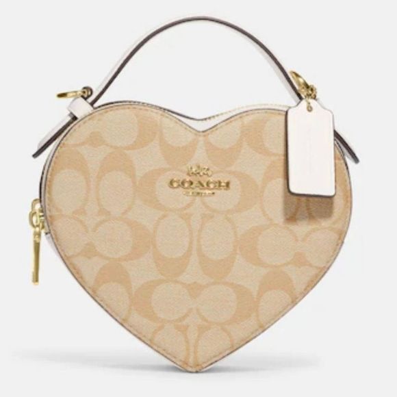 NWT COACH Heart Crossbody In Signature Canvas CJ450 Xbody Messenger Hand Bag - Picture 9 of 14